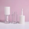 Customizable 4ml pearlescent white ABS small spoon brush lip glaze tube