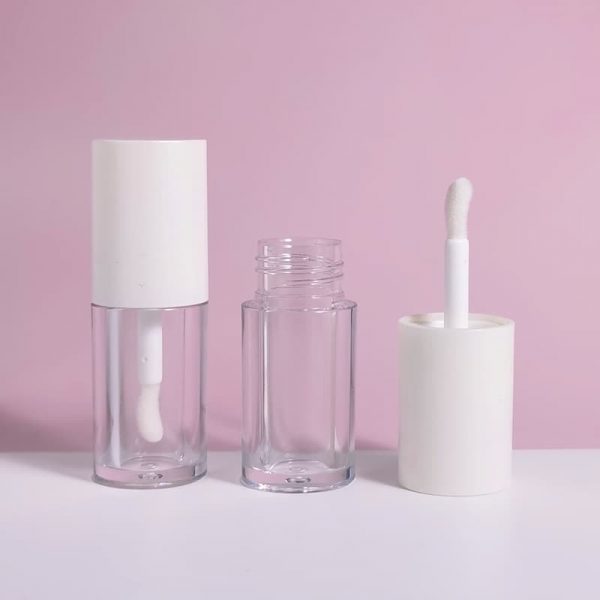 Customizable 4ml pearlescent white ABS small spoon brush lip glaze tube