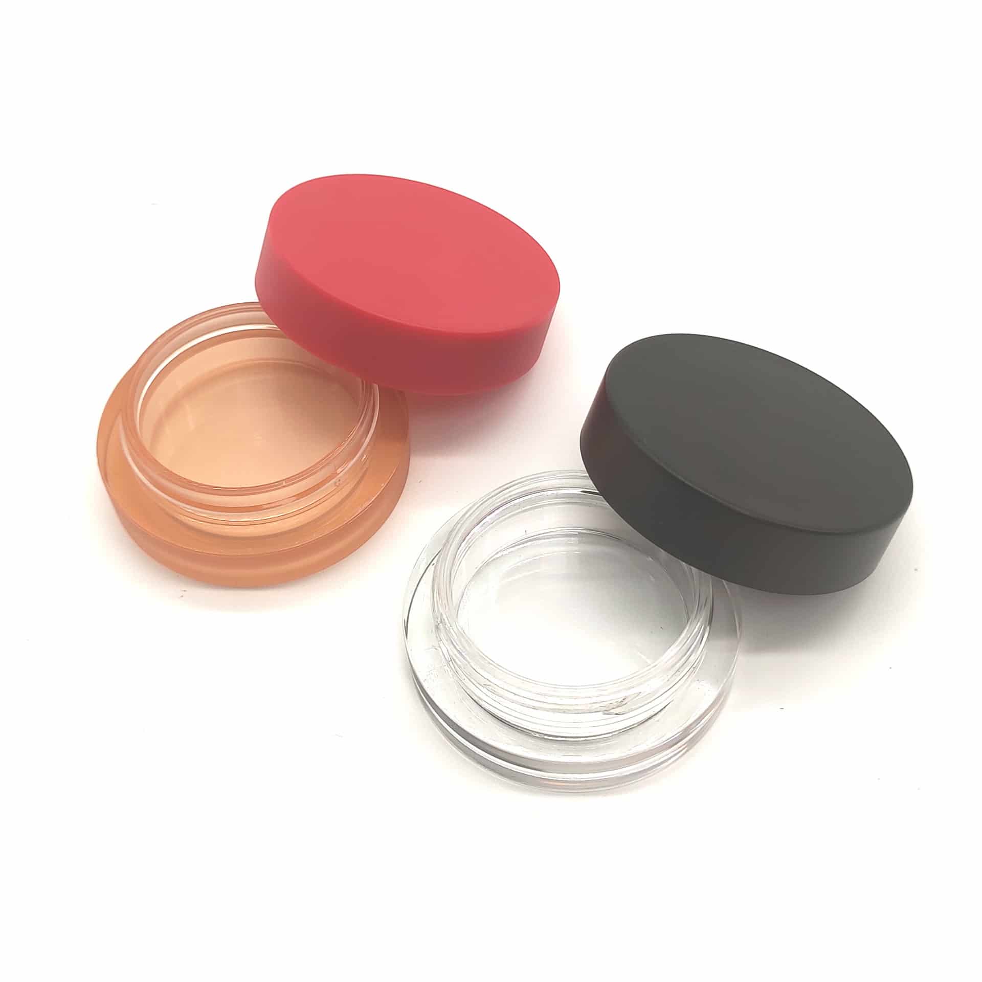 Customized Black Red Lid Plastic Eyeshadow Case Sample Empty Case