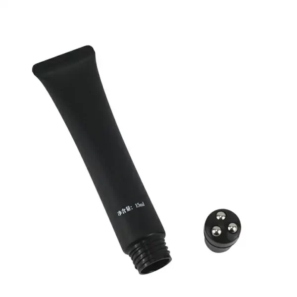 High Luxury 15ML Black Plastic Lip Gloss Eye Cream Tube Massage Top
