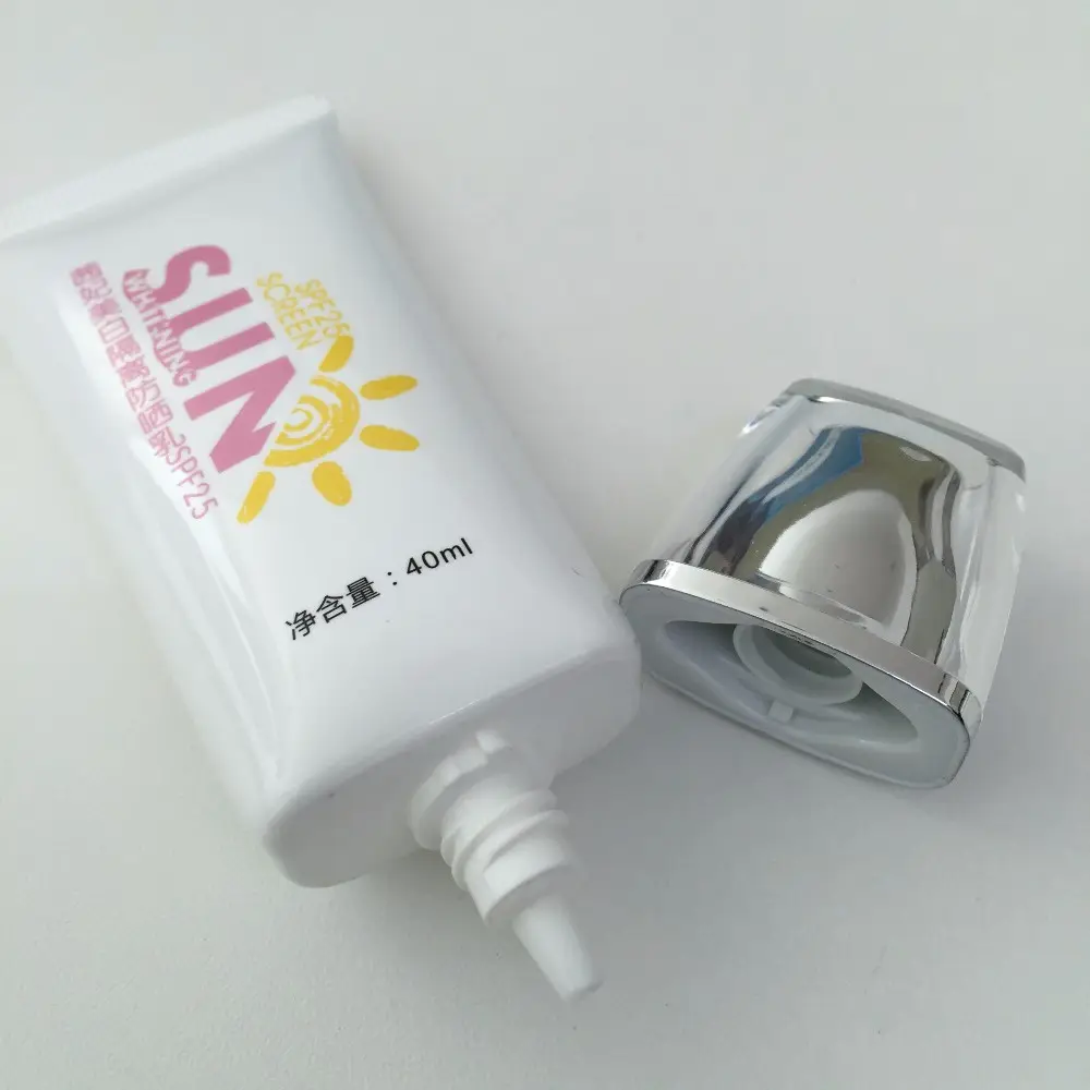 High Luxury 40ML White Empty Facial Wash Plastic Tube Packaging