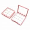 High Quality Six Compartment Pink ABS Square Blush Powder Container