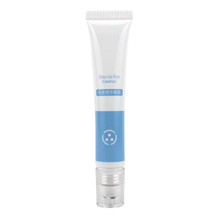 Luxury 15ML Blue and White Plastic Eye Cream Tube with Rollerball