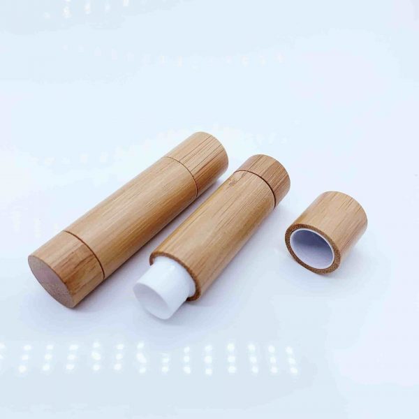 Luxury 5g wood color natural bamboo + plastic lipstick tube lipstick tube