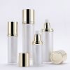 Super luxury 50ml 100ml 120ml acrylic bottles gold color cap