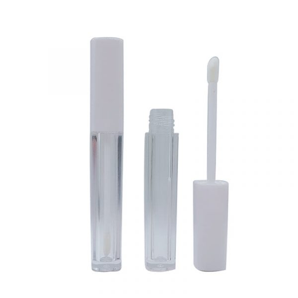 Wholesale 4ml white cap plastic transparent lipstick lip gloss tube