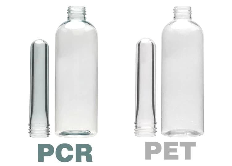 Recycled skincare packaging pet with pcr bottles