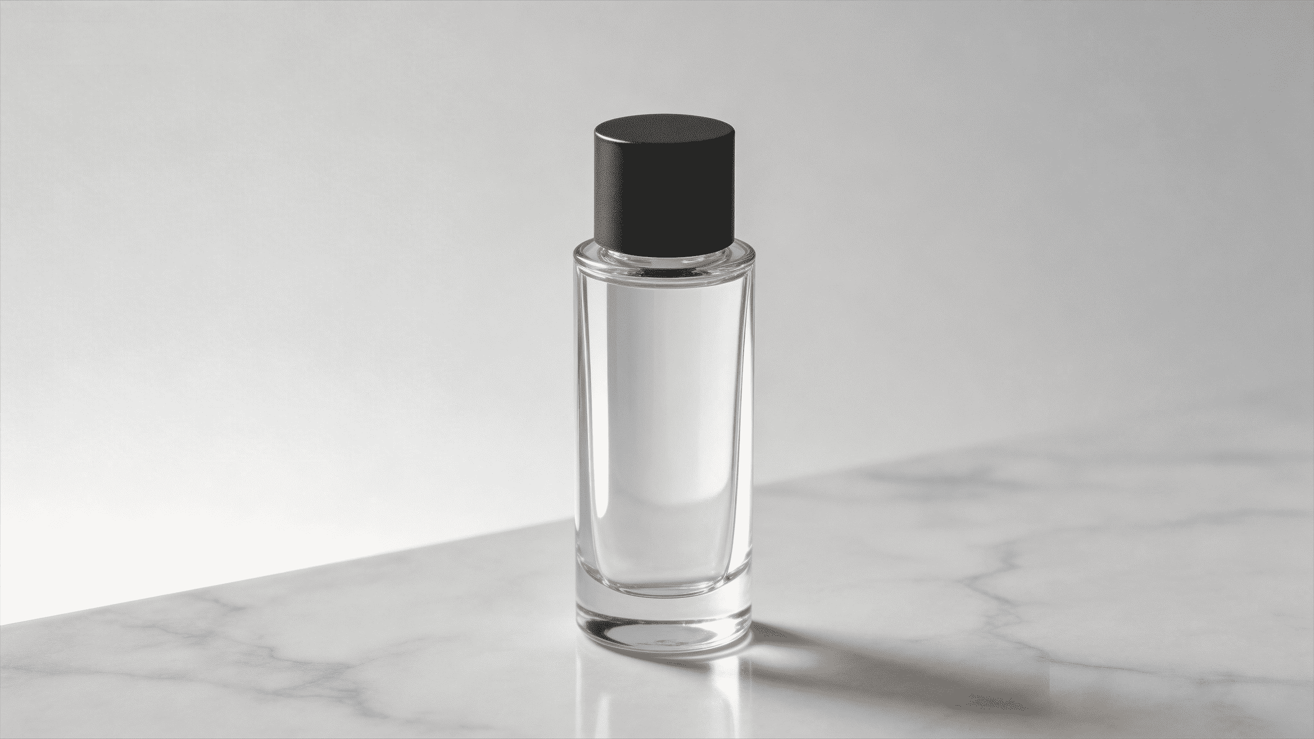custom transparent pet bottle with black screw cap