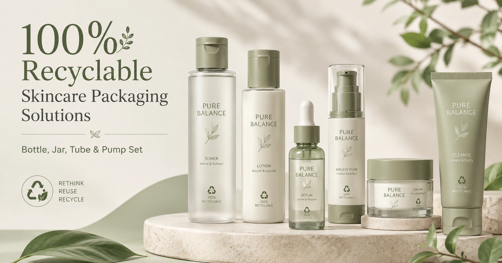 100% Recyclable Skincare Packaging Solutions